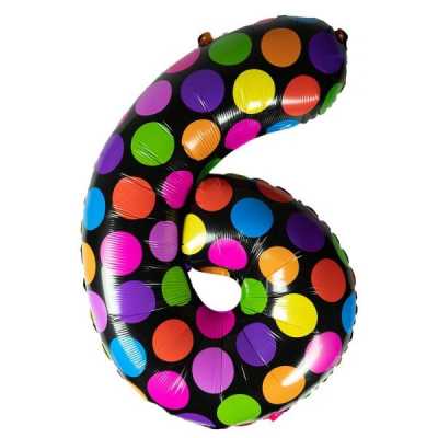 Obrázok pre Balón fóliový  číslo 6 lentilky
