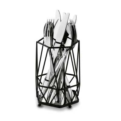 Obrázok pre Odkvapávač kovový čierny na príbor DECO