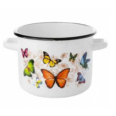 Smaltovaný hrniec motýle 2,0 l Obrázok pre Smaltovaný hrniec motýle 2,0 l