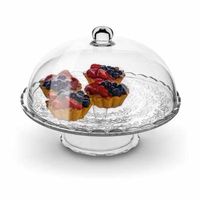 Obrázok pre Podnos sklenený okrúhly Rosemary s kupolou 29cm