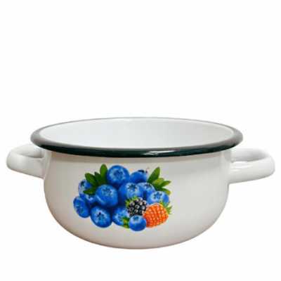 Smaltovaný randlík s dvoma uškami 1,5 l čučoriedka Obrázok pre Smaltovaný randlík s dvoma uškami 1,5 l čučoriedka