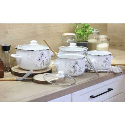 Obrázok pre Sada smaltovaných hrncov 8 dielov PÚPAVY