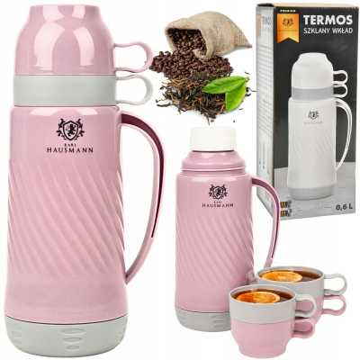 Obrázok pre Termoska 0,6 l so sklenenou vložkou a 2 šálkami
