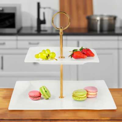 Obrázok pre Stojan na pochutiny 2 poschodia GOLD