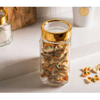Obrázok pre Sklenená dóza 700 ml zlaté veko