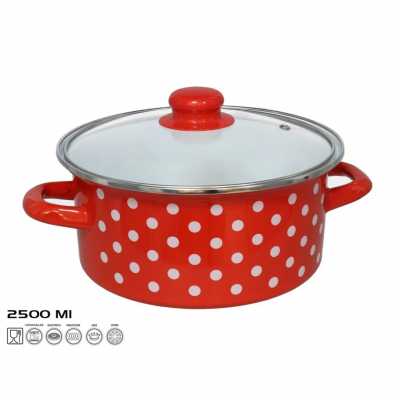 Obrázok pre Kastrol smaltovaný s pokrievkou 2,5l  22x10cm JAEN