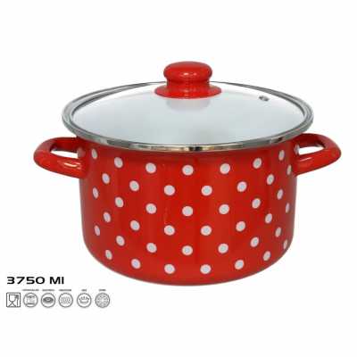 Obrázok pre Hrniec smaltovaný s pokrievkou 3,75 l 22x13cm MALAGA