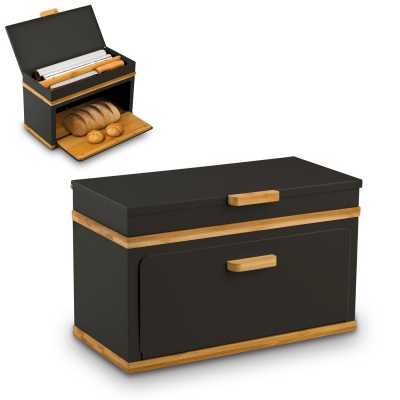 Obrázok pre Chlebník kovový s bambusom Artesano čierne prevedenie