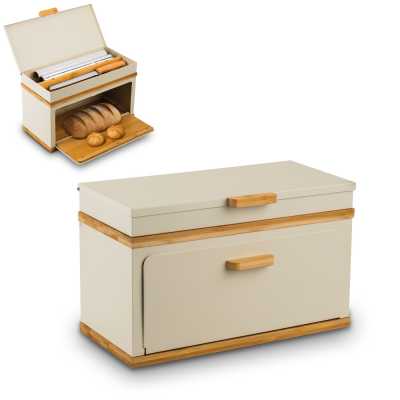 Obrázok pre Chlebník kovový s bambusom Artesano krémové prevedenie