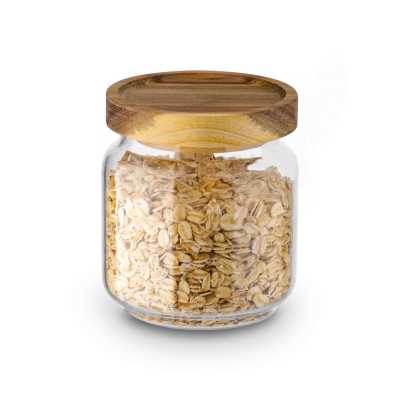 Obrázok pre Sklenená nádoba s dreveným viečkom Akácia 350 m