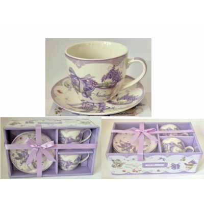 Obrázok pre Darčeková sada 2 šálok s podšálkami – 260 ml LAWENDA