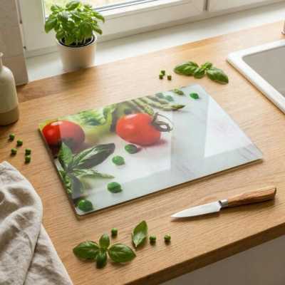 Obrázok pre Sklenená krájacia doska 20 x 30 cm – paradajky