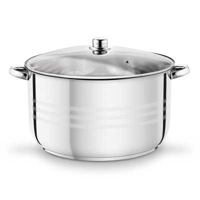 Obrázok pre Nerezový hrniec so sklenenou pokrievkou 38 x 21 cm, 23,5 l