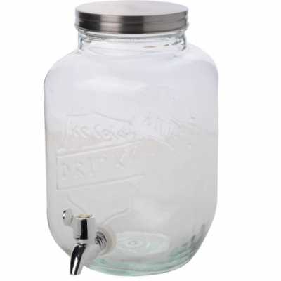 sklenená nádoba s kohútikom vhodná na chladené nápoje. využije sa v letných mesiacoch pri záhradnom posedení oslave