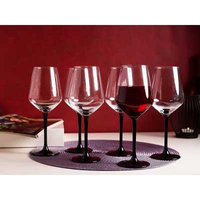 Obrázok pre Pohár na červené víno sada 6ks RUBIN BLACK 370 ml
