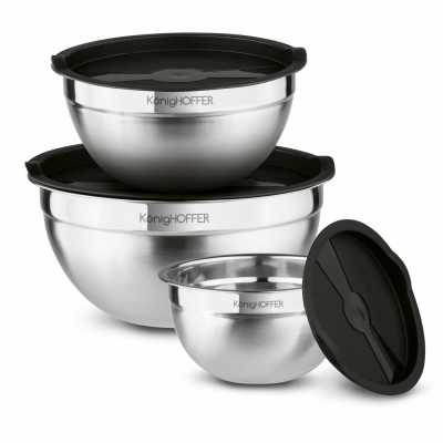 Misky nerezové s víkem sada 3 ks Obrázok pre Misky nerezové s víkem sada 3 ks