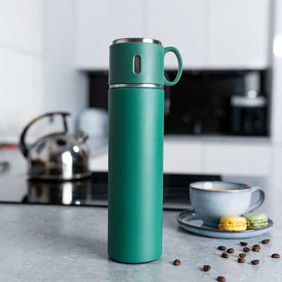 Obrázok pre Termoska nerezová so šálkou zelená 0.58l